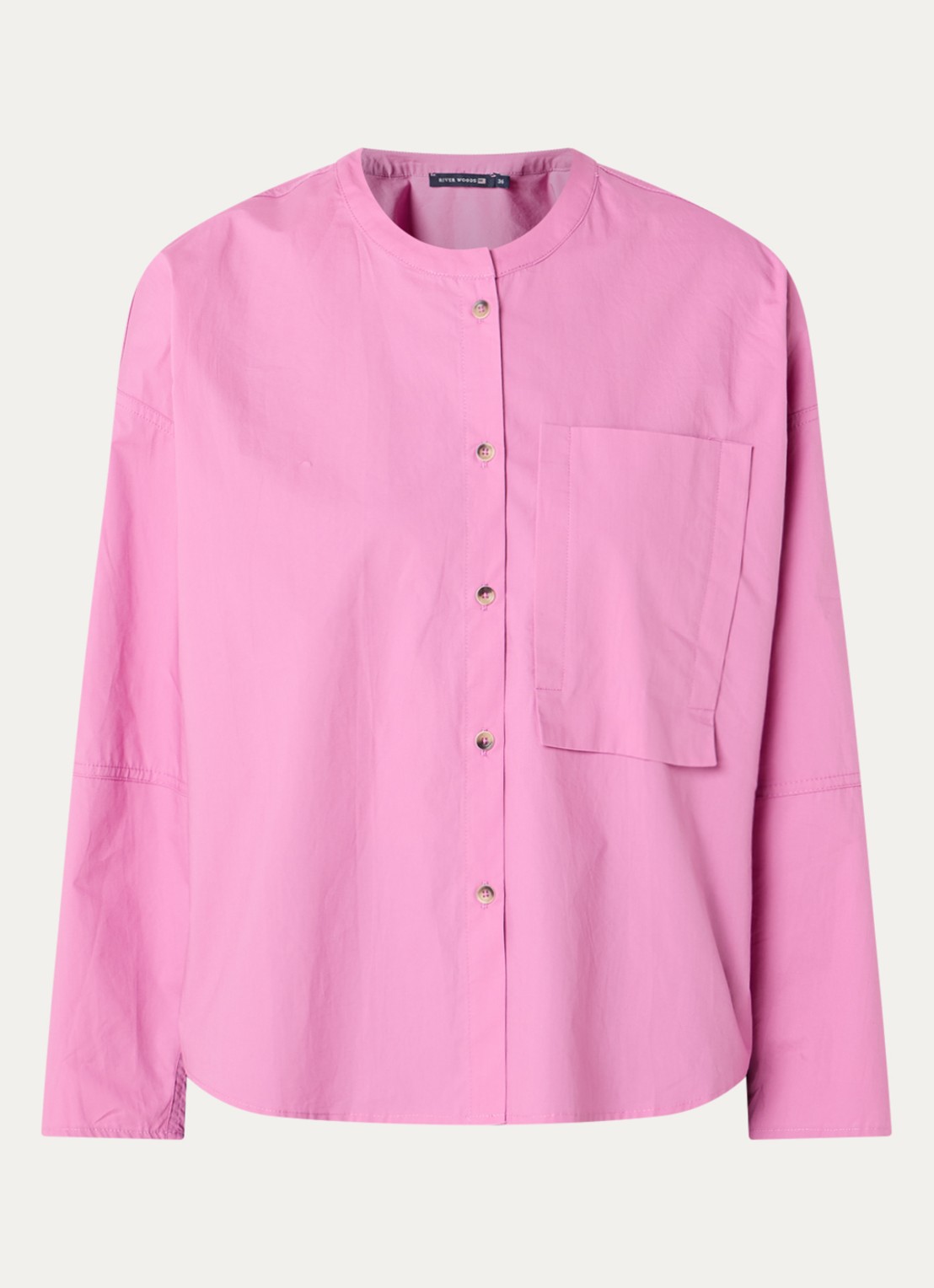 River Woods Blouse met borstzak - voorkant 3 roze