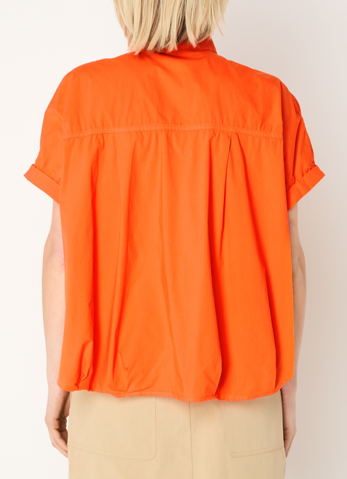River Woods Blouse met borstzak  - achterkant oranjerood