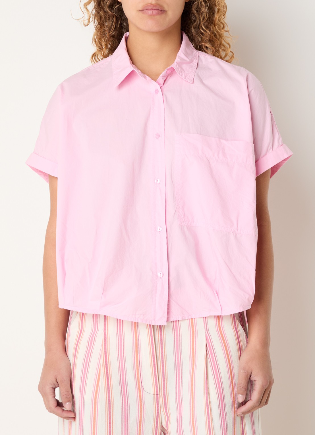 River Woods Blouse met borstzak  - detail 3 roze