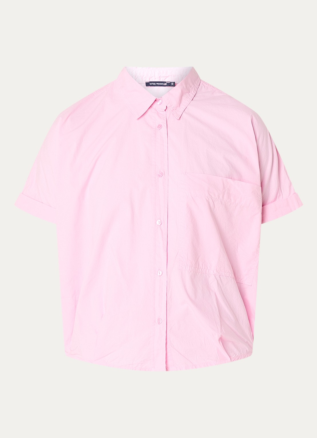 River Woods Blouse met borstzak  - voorkant roze