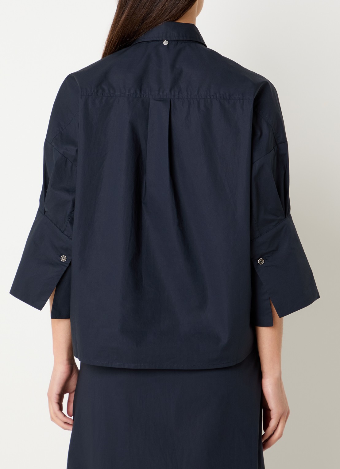 River Woods Blouse met kraag - achterkant 3 indigo