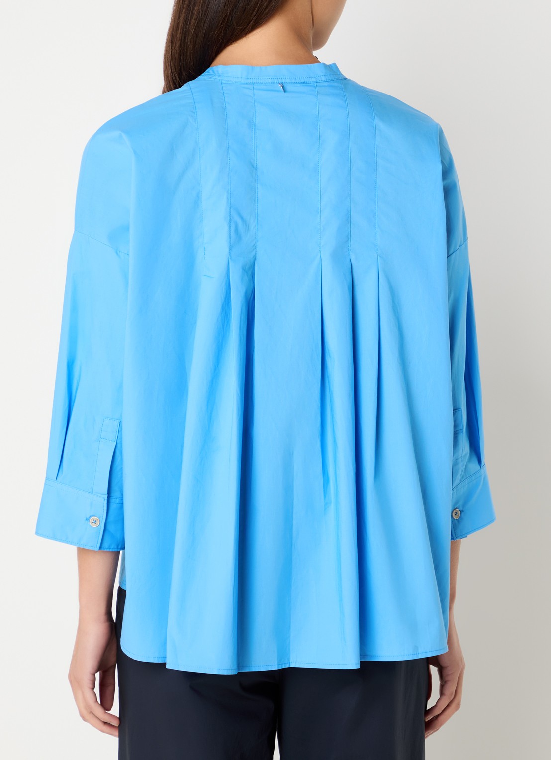 River Woods Blouse met plooidetail - achterkant 4 blauw
