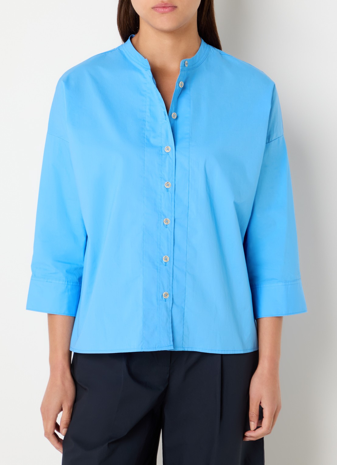 River Woods Blouse met plooidetail - detail 3 blauw