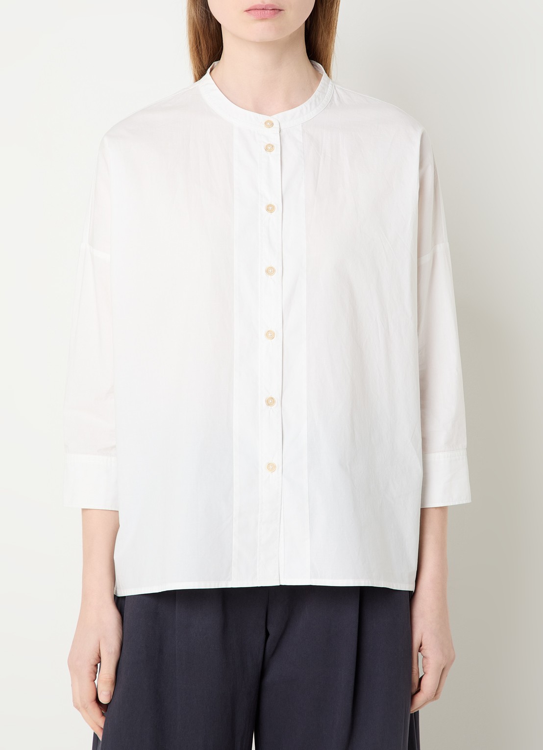 River Woods Blouse met plooidetail - detail 2 wit