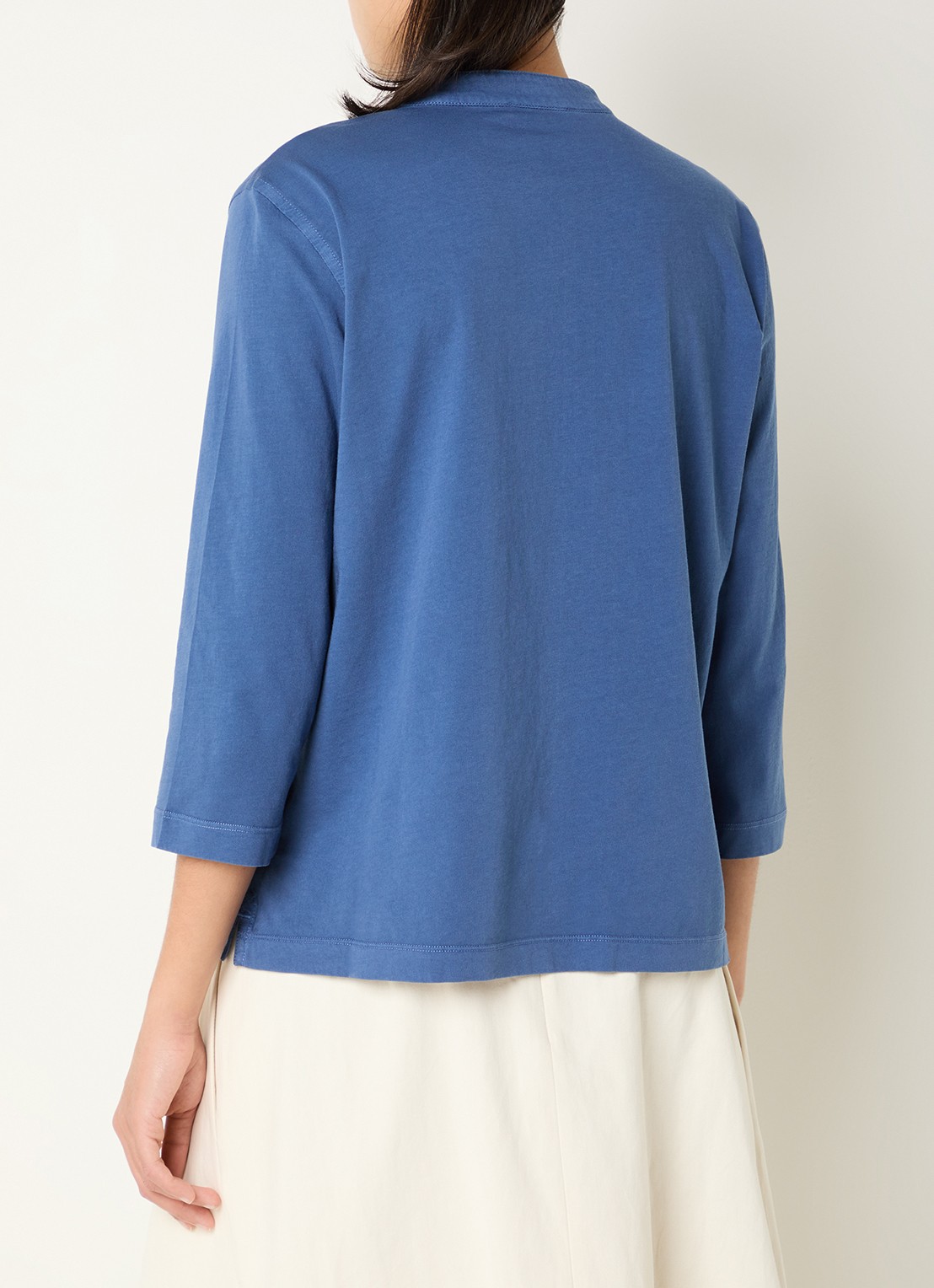 River Woods Blouse met ronde hals - achterkant 3 indigo
