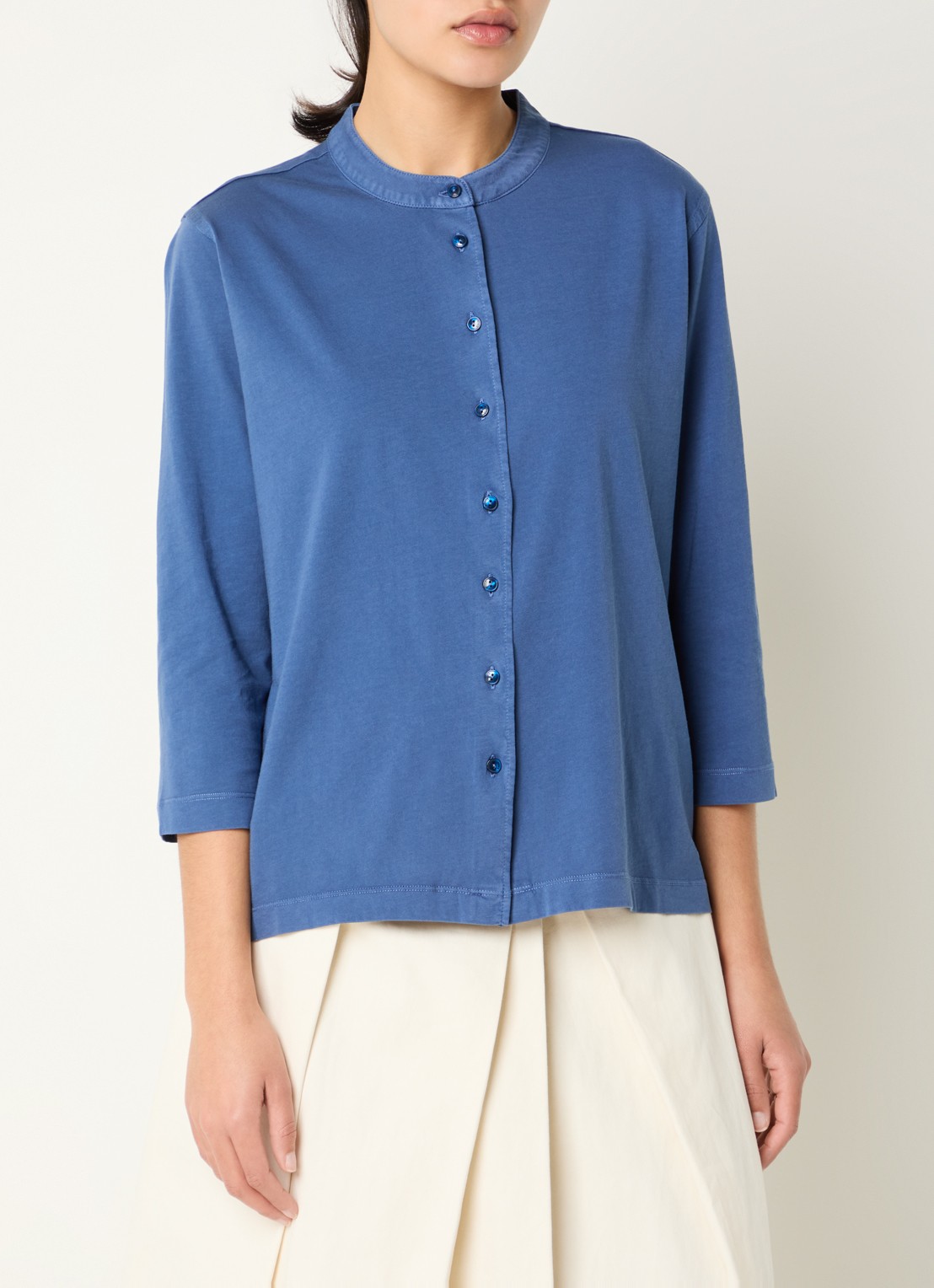 River Woods Blouse met ronde hals - detail 4 indigo