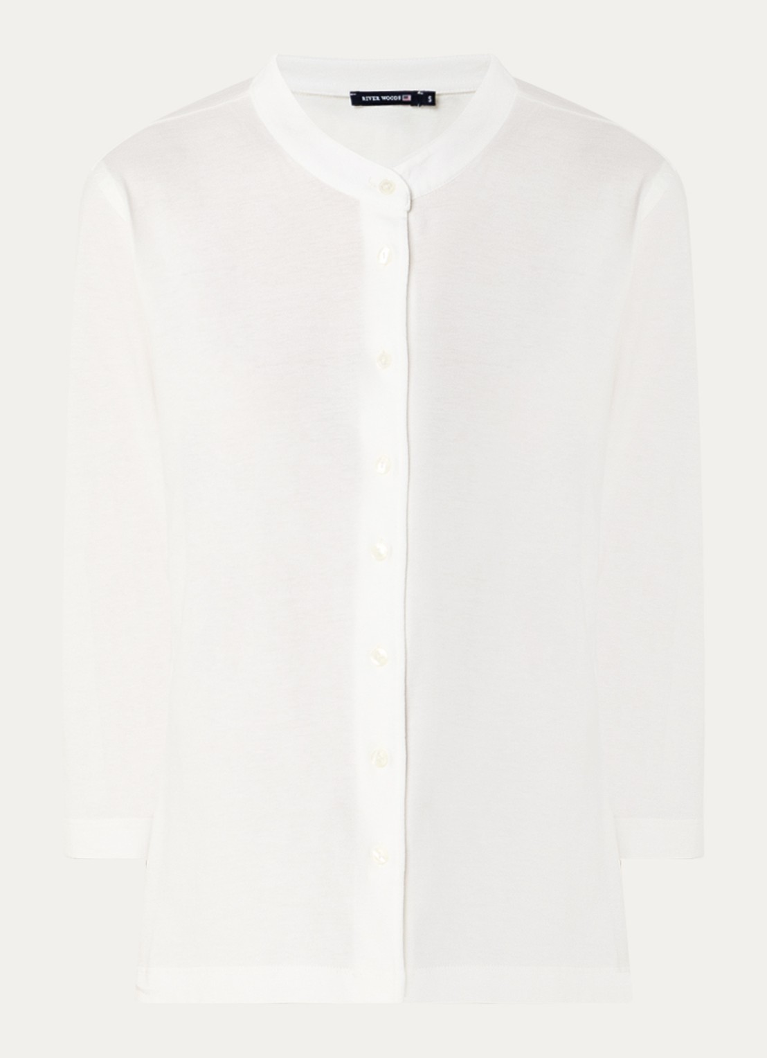 River Woods Blouse met ronde hals - voorkant 3 wit