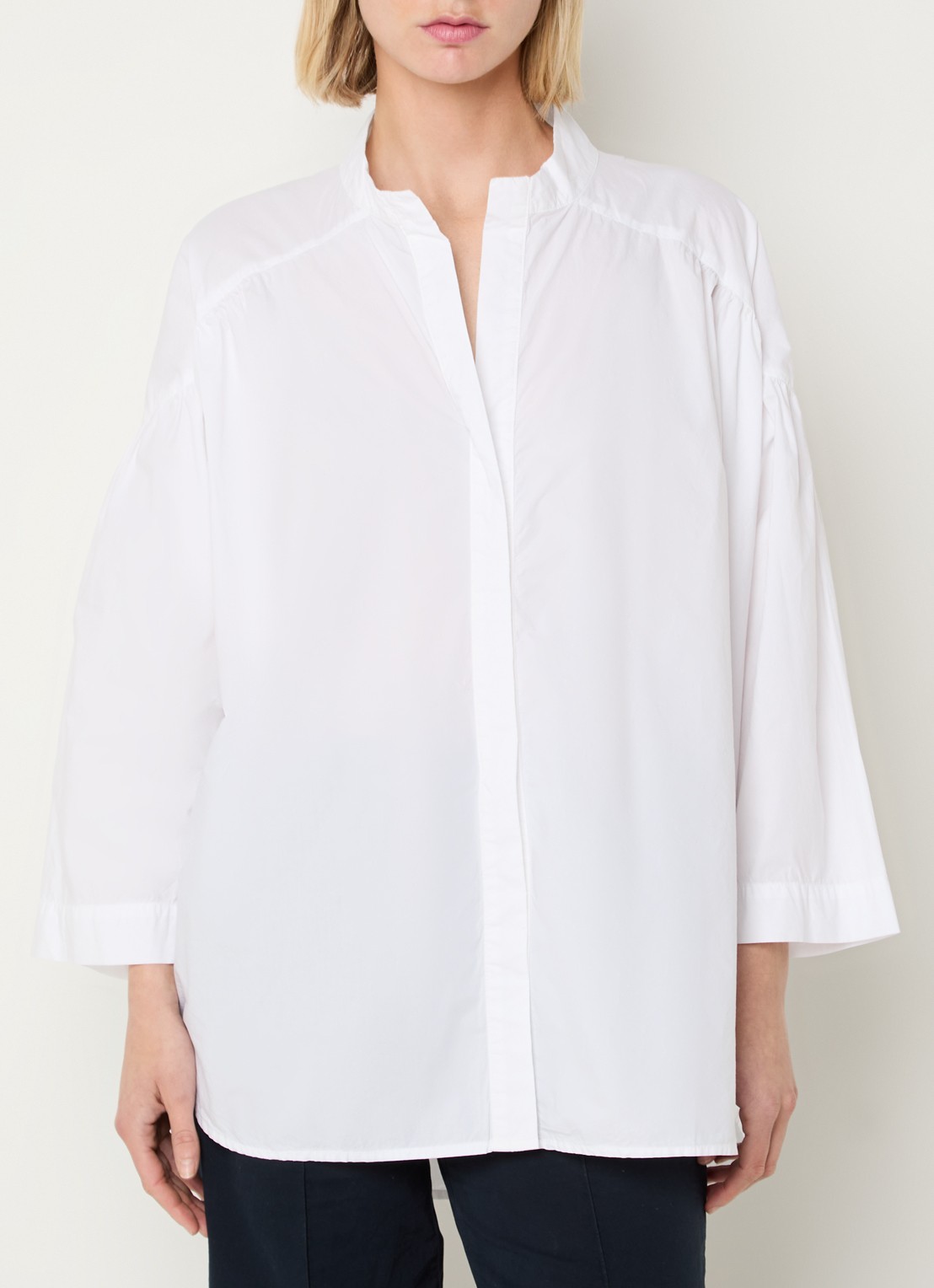 River Woods Blouse met ronde hals - detail 4 wit