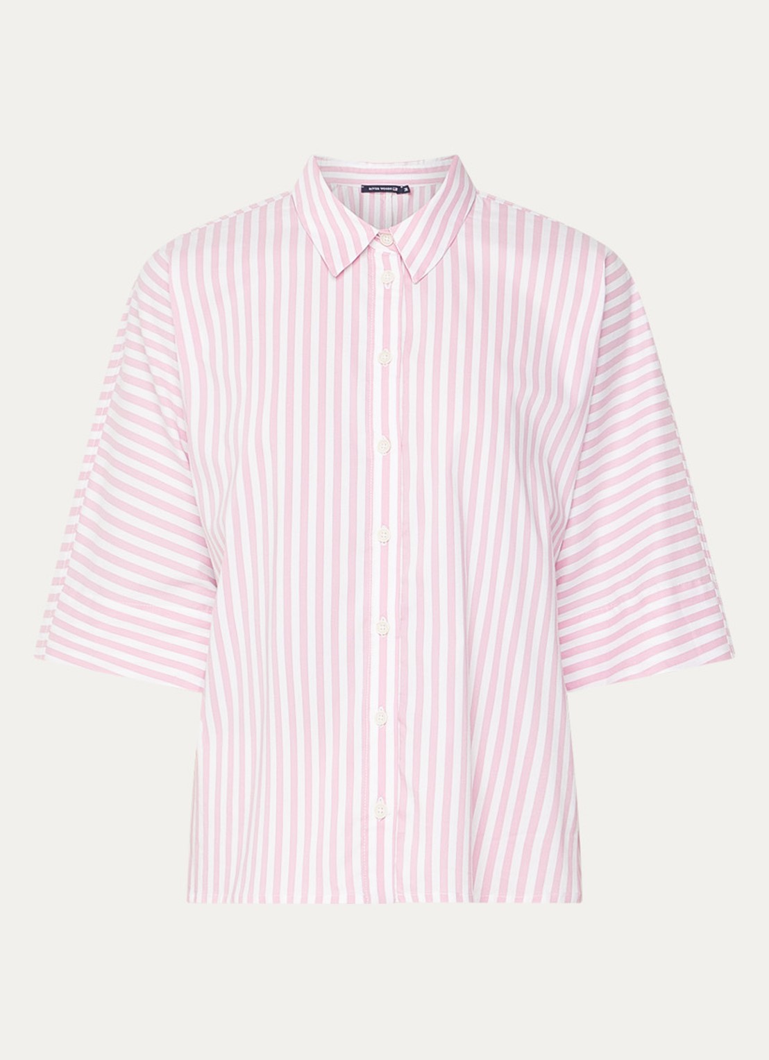 River Woods Blouse met streepprint - voorkant lichtroze