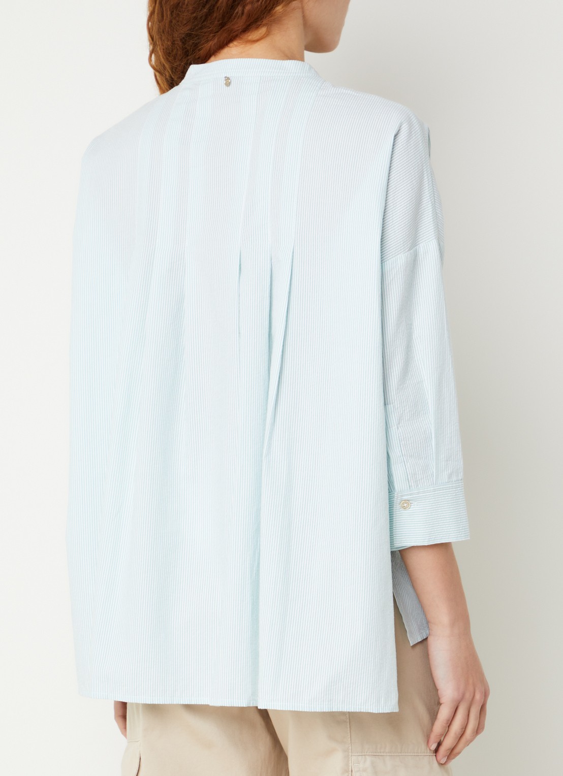 River Woods Blouse met streepprint - achterkant groen