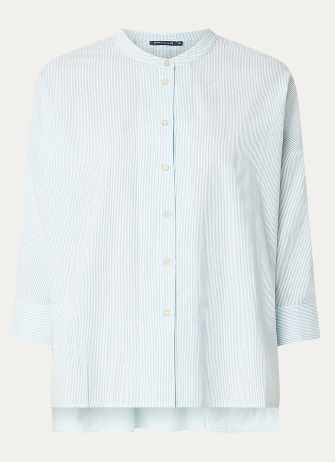 River Woods Blouse met streepprint - voorkant 3 groen