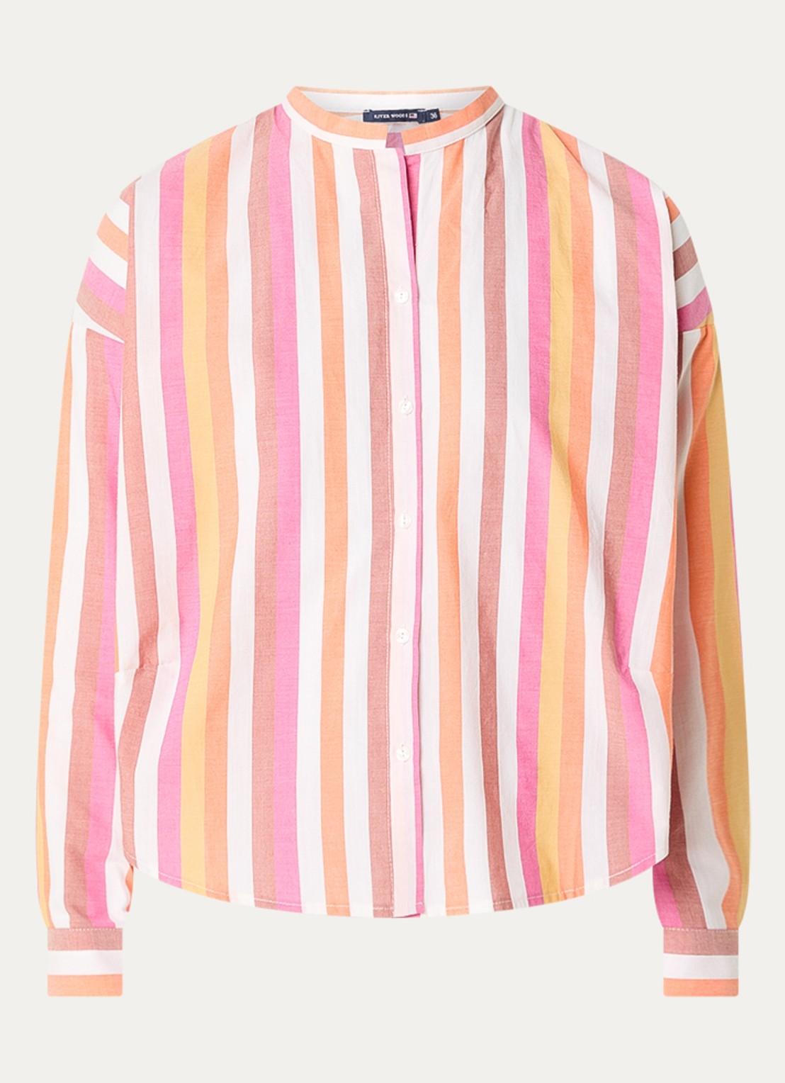 River Woods Blouse met streepprint - voorkant 2 roze
