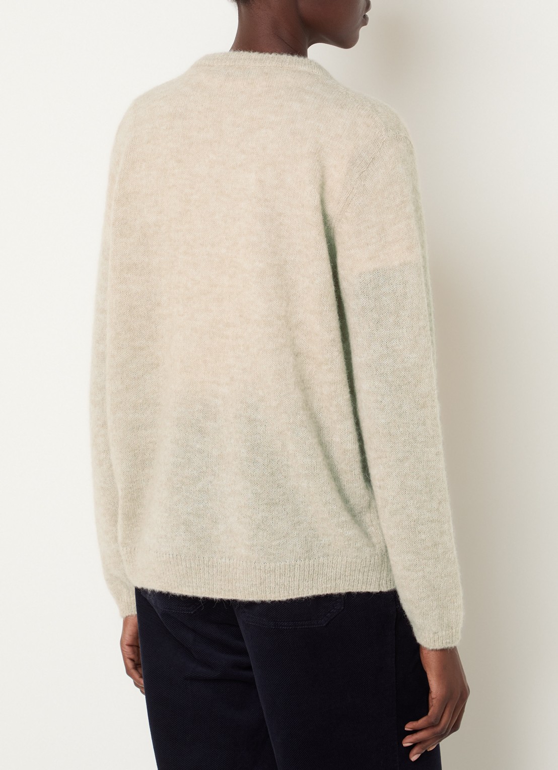 River Woods Fijngebreid vest in alpaca wolblend - achterkant 2 zand