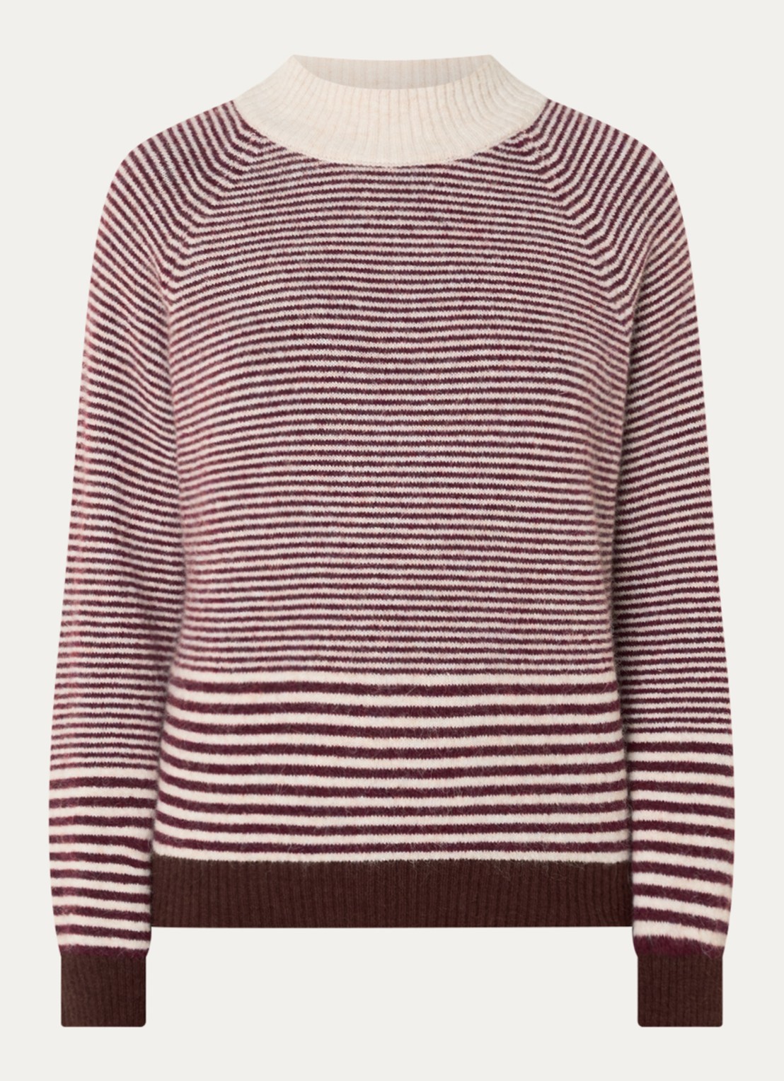River Woods Fijngebreid vest in wolblend - voorkant 3 bordeauxrood