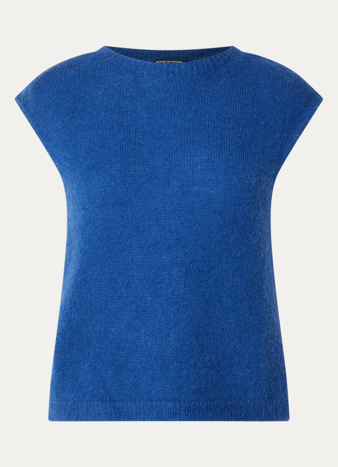 River Woods Fijngebreide spencer in alpaca wolblend - voorkant 2 kobaltblauw
