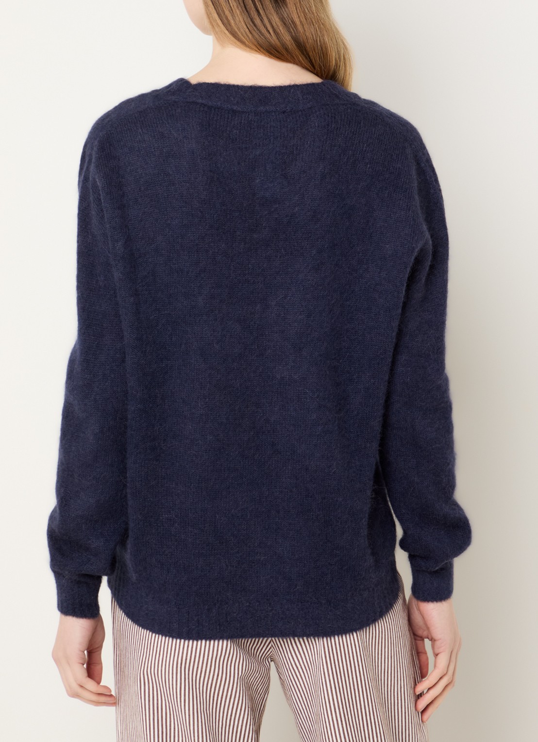 River Woods Fijngebreide trui in alpaca wolblend  - achterkant 4 donkerblauw