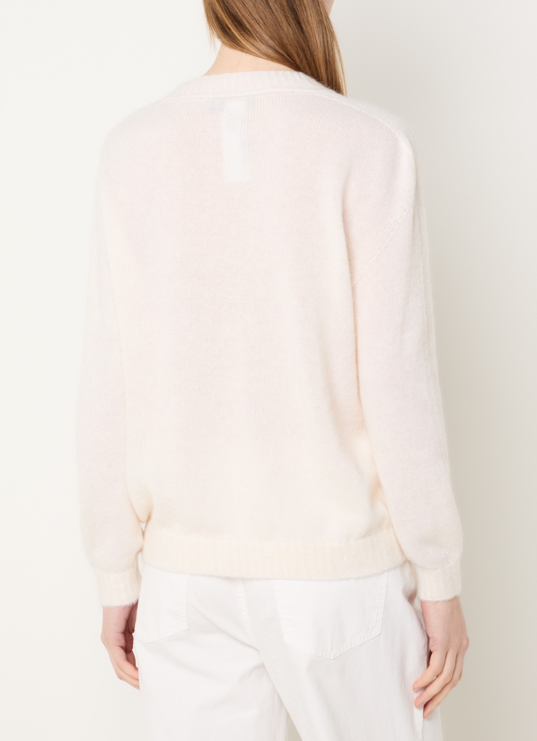 River Woods Fijngebreide trui in alpaca wolblend  - achterkant 2 creme