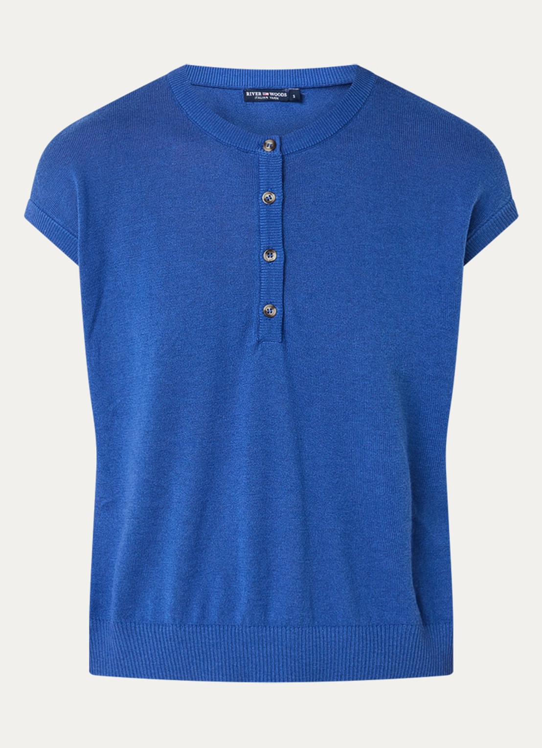 River Woods Fijngebreide trui met ronde hals - voorkant 2 blauw