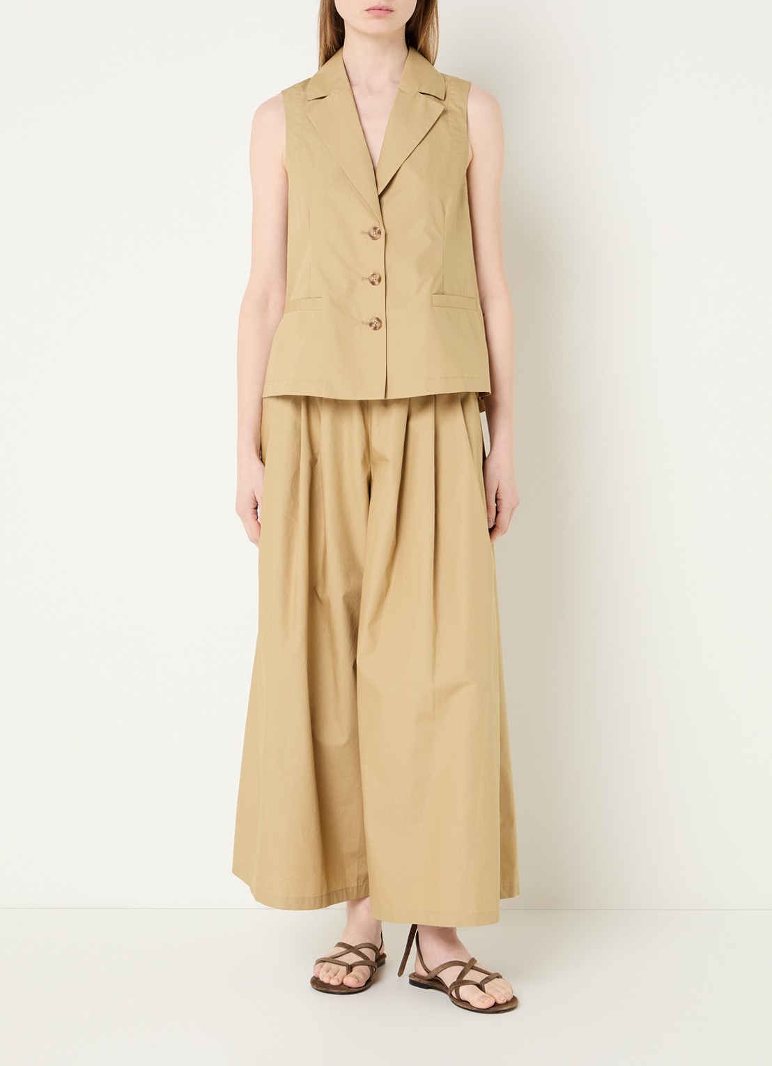 River Woods Gilet met paspelzakken - voorkant 4 khaki