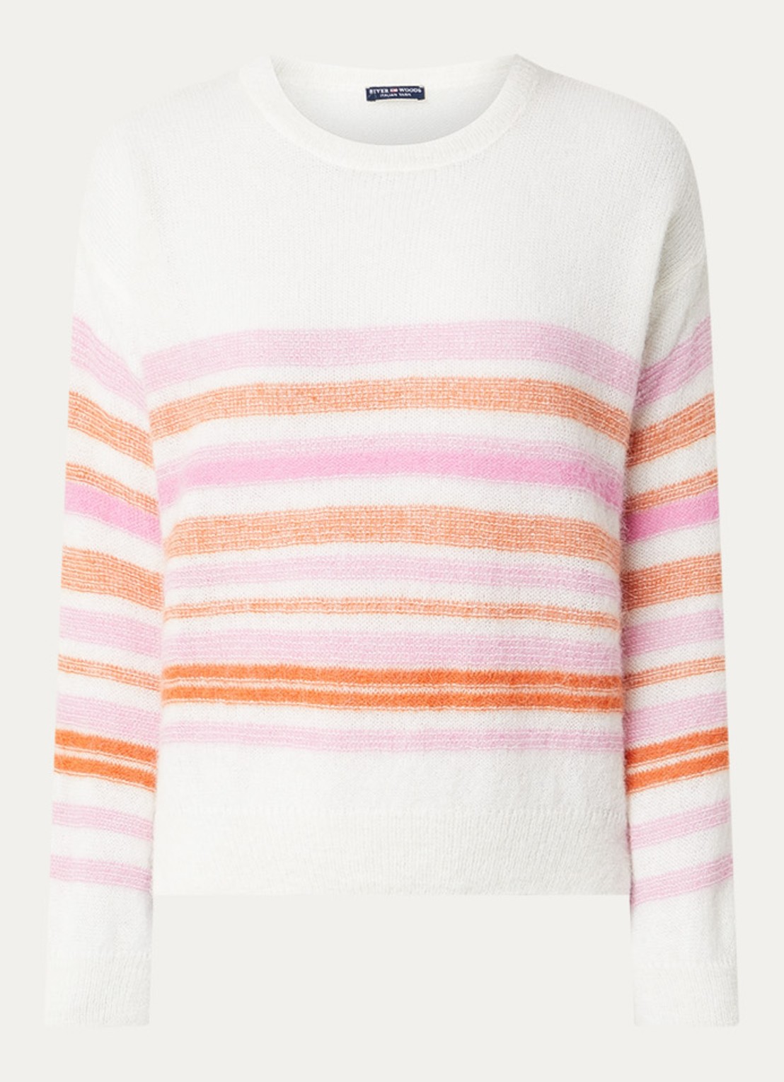 River Woods Grofgebreide trui in alpaca wolblend - voorkant 2 creme