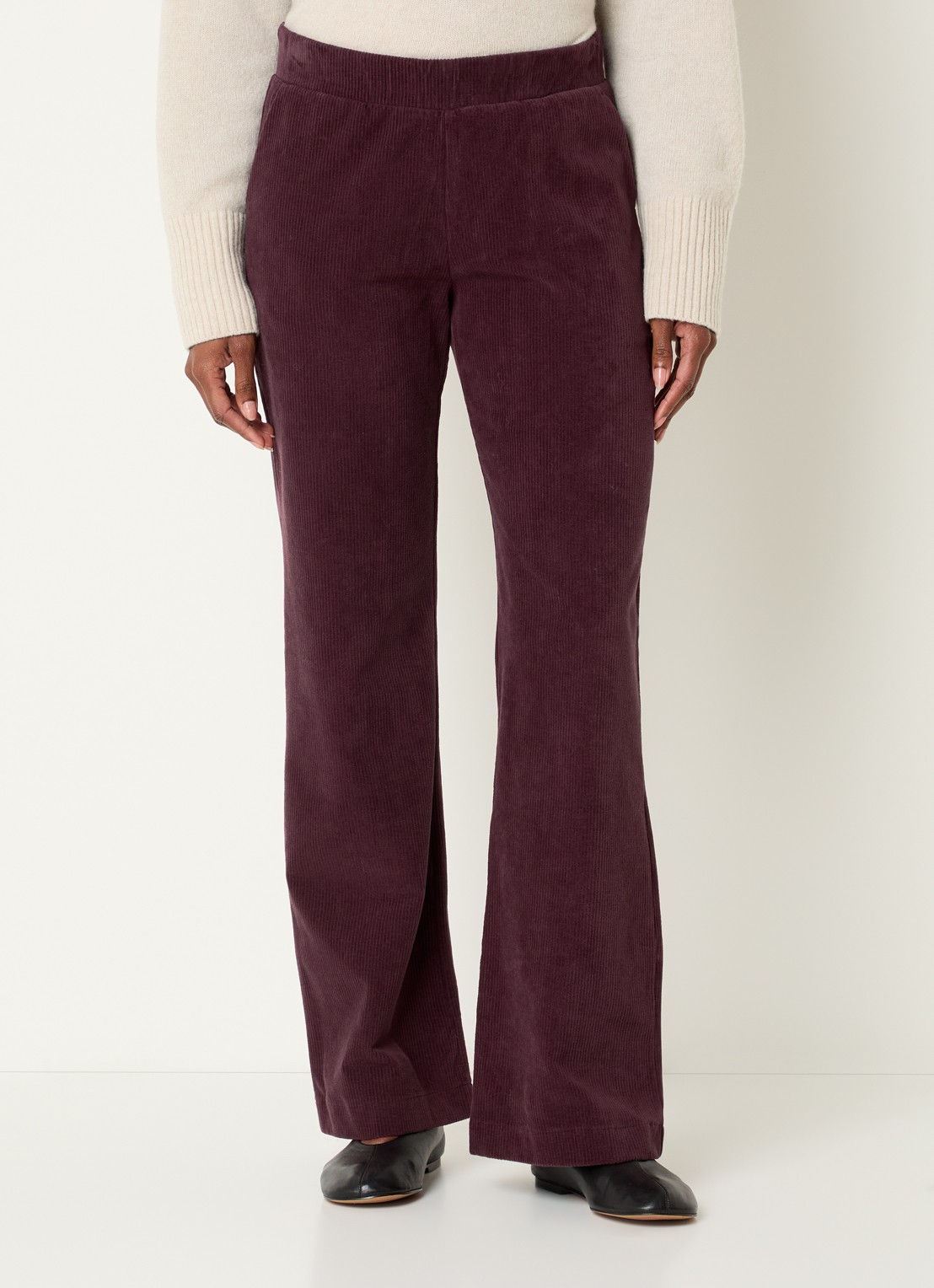 River Woods High waist loose fit broek met steekzakken - detail bordeauxrood