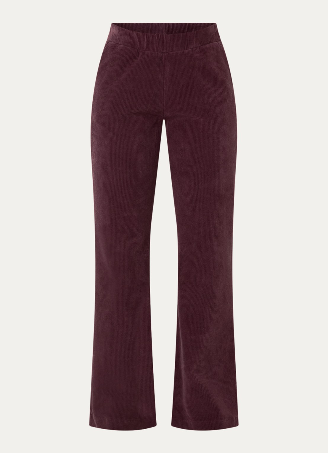 River Woods High waist loose fit broek met steekzakken - voorkant 2 bordeauxrood