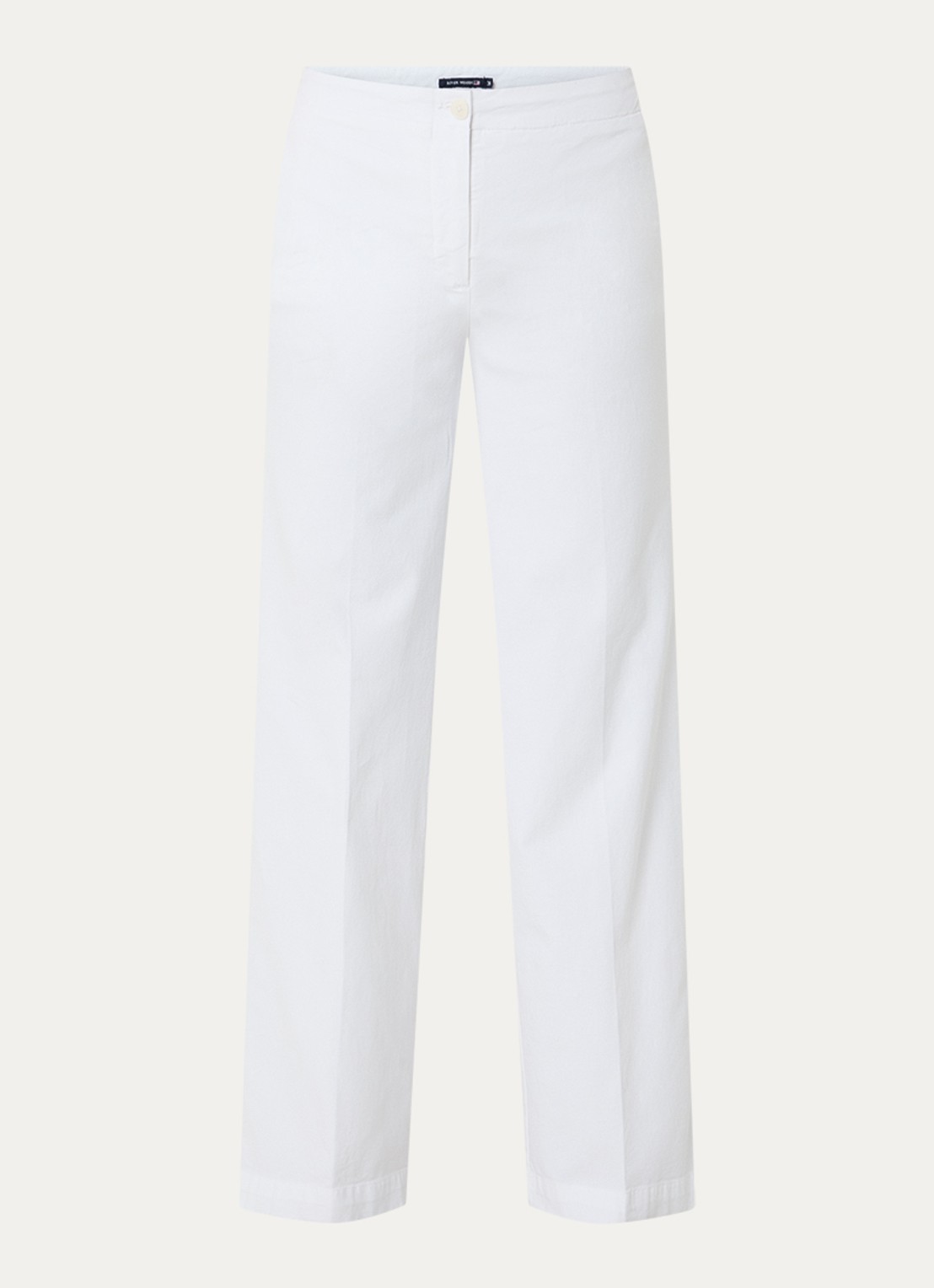 River Woods High waist straight fit broek met steekzakken - voorkant 2 wit