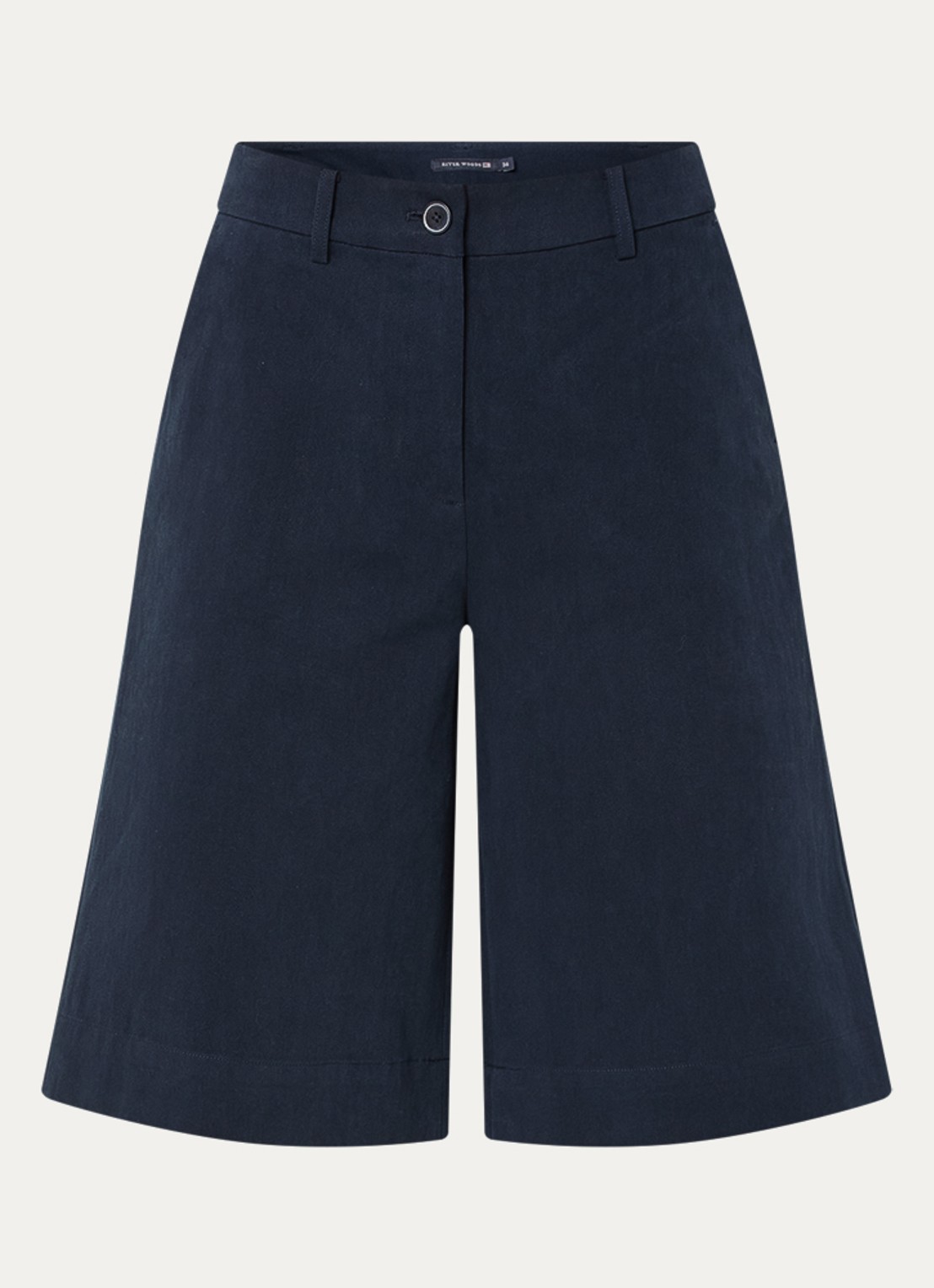 River Woods High waist straight fit korte broek met steekzakken - voorkant donkerblauw
