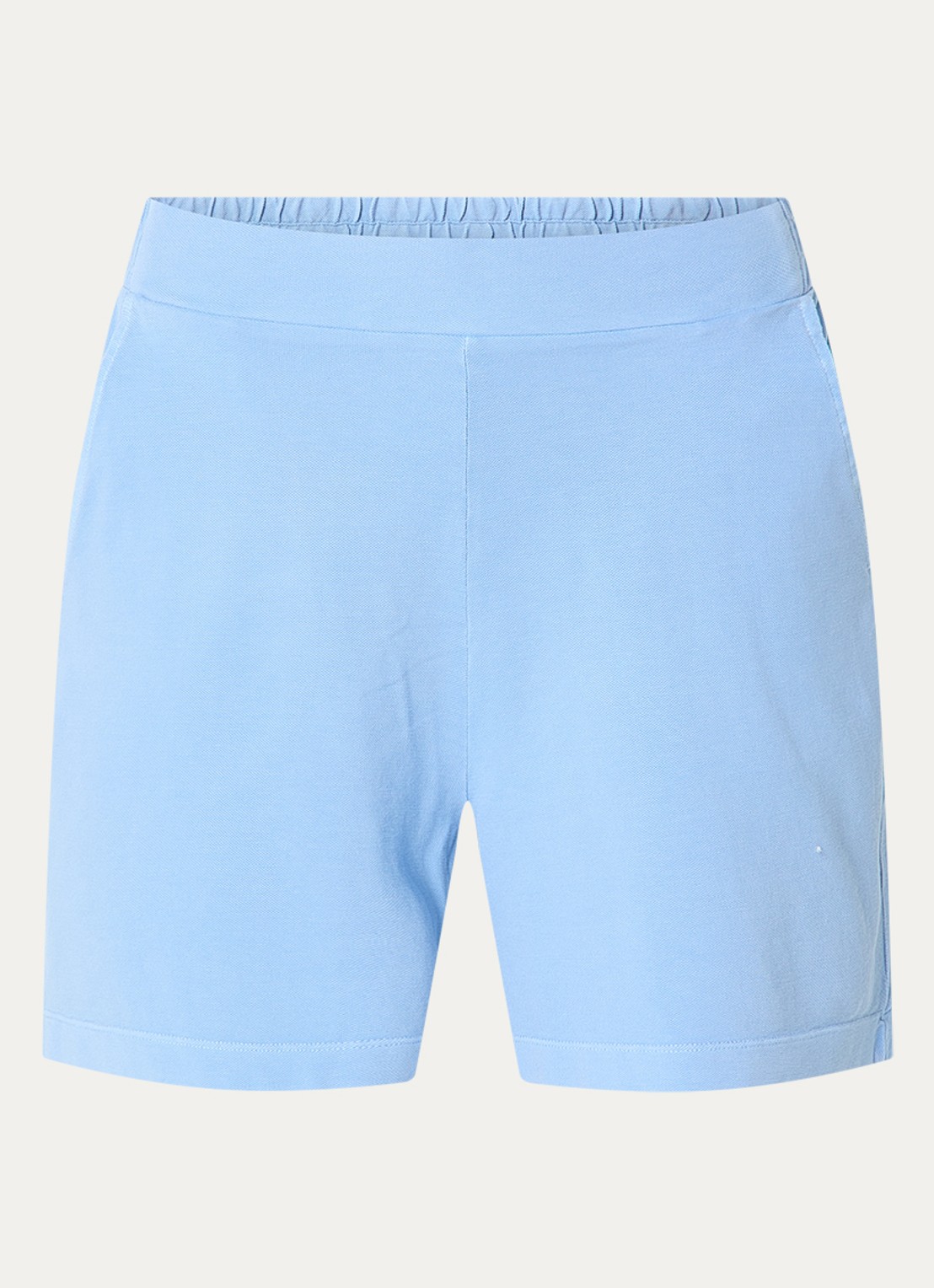 River Woods High waist straight fit korte broek met steekzakken - voorkant blauw