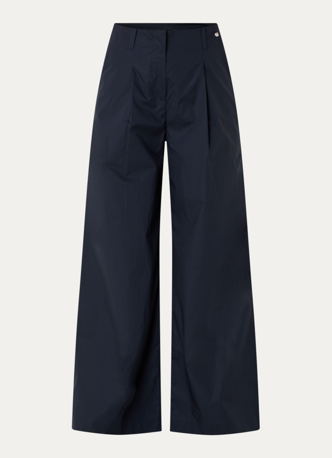 River Woods High waist straight leg pantalon met steekzakken - voorkant 2 donkerblauw
