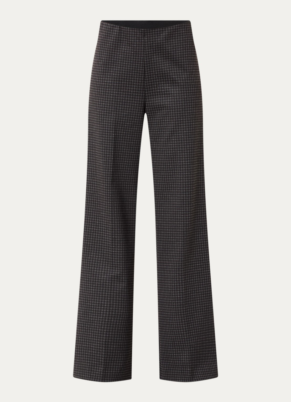 River Woods High waist wide fit pantalon met pied-de-poule dessin - voorkant donkerblauw
