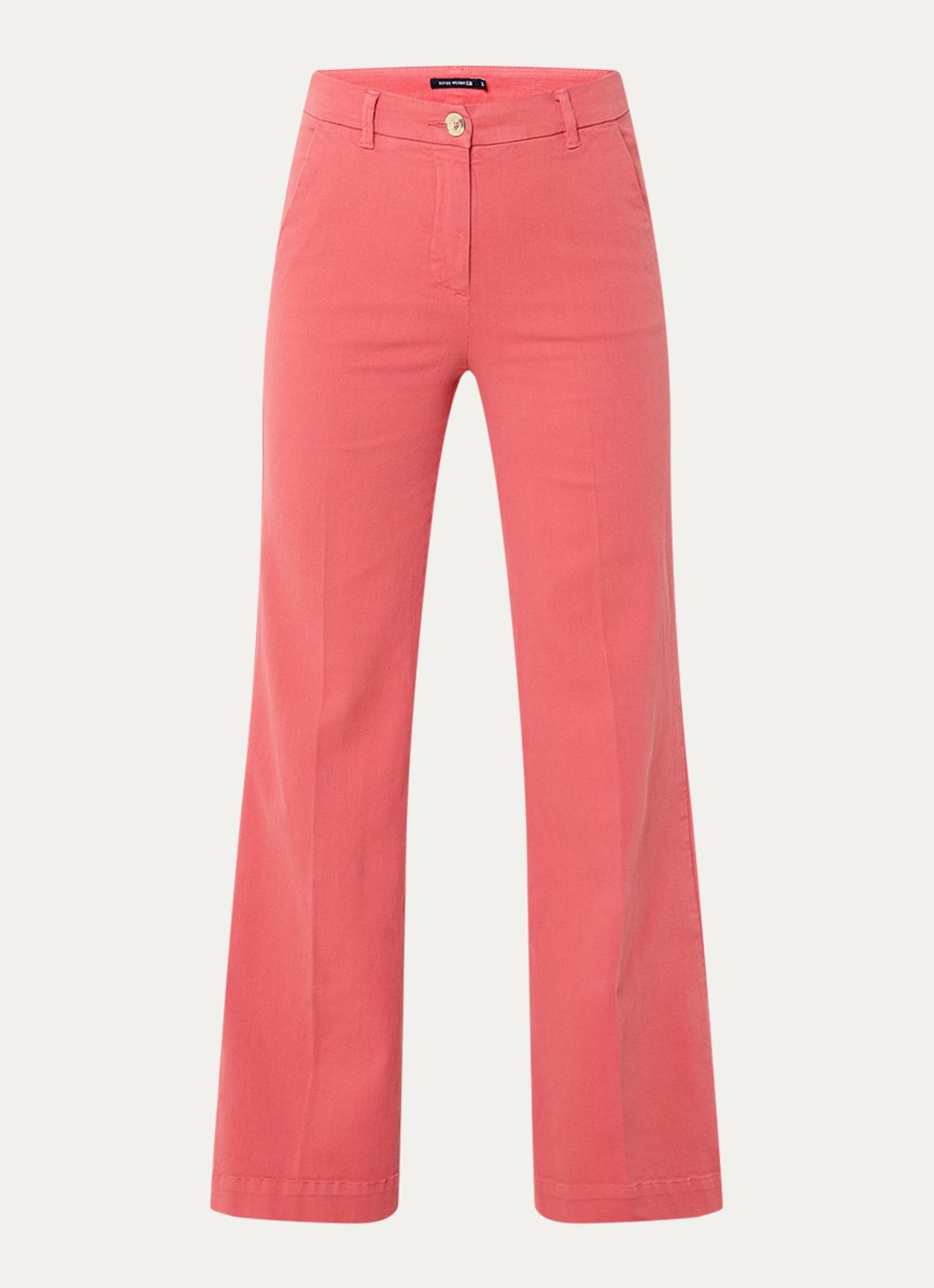 River Woods High waist wide leg broek met steekzakken - voorkant 2 cranberryrood