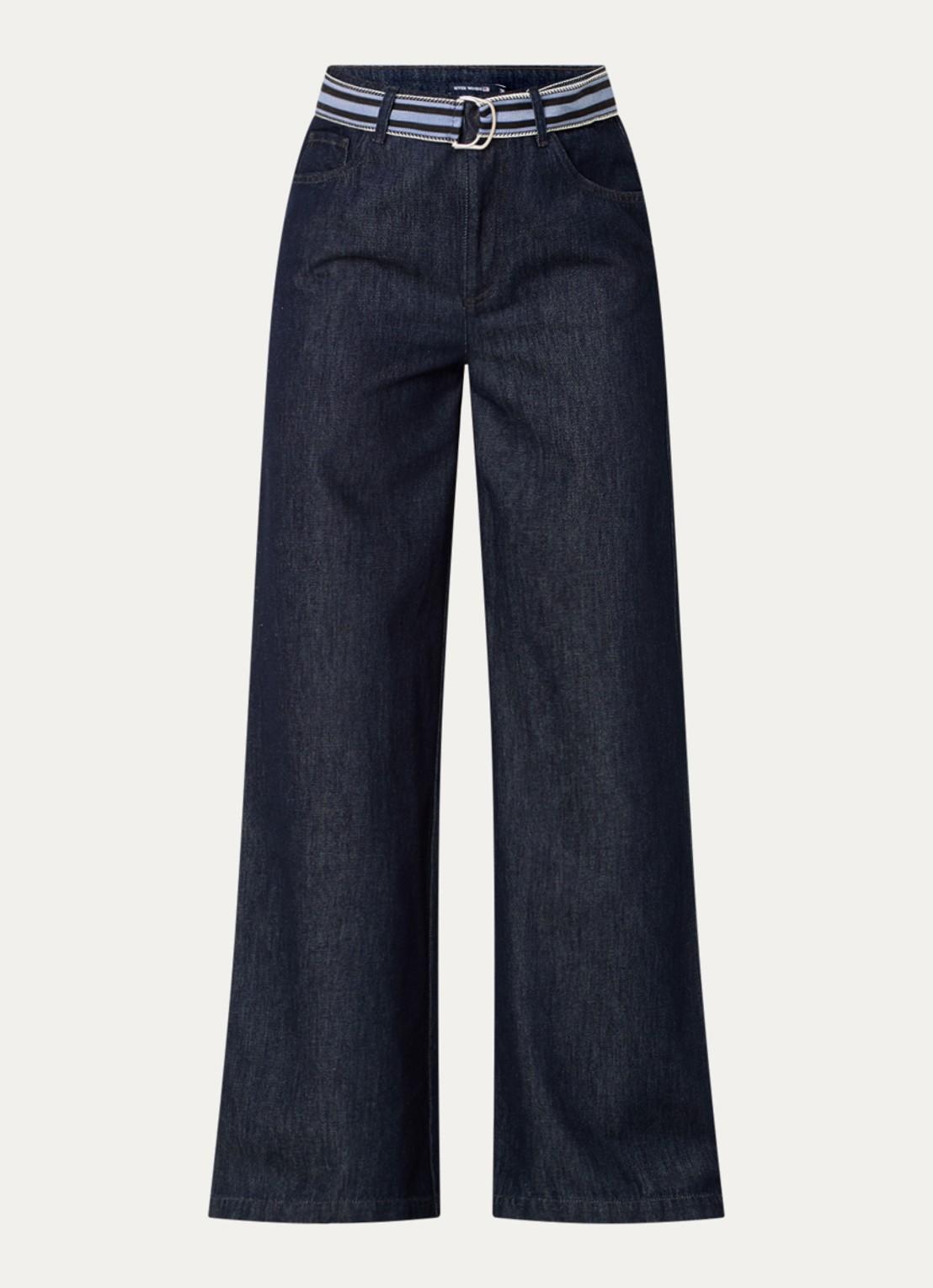 River Woods High waist wide leg jeans met donkere wassing - voorkant 4 indigo