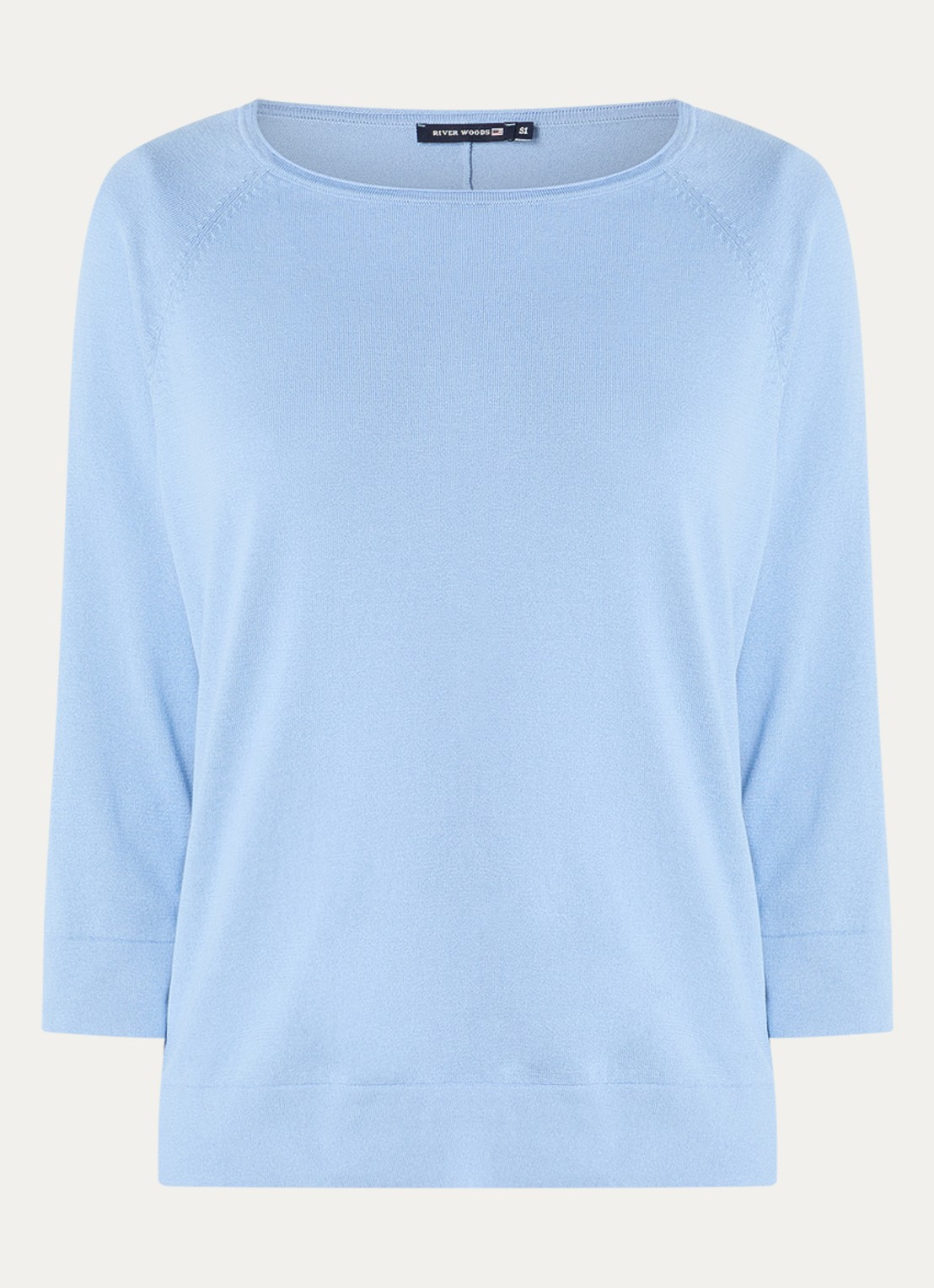 River Woods Longsleeve met ronde hals - voorkant 3 staalblauw