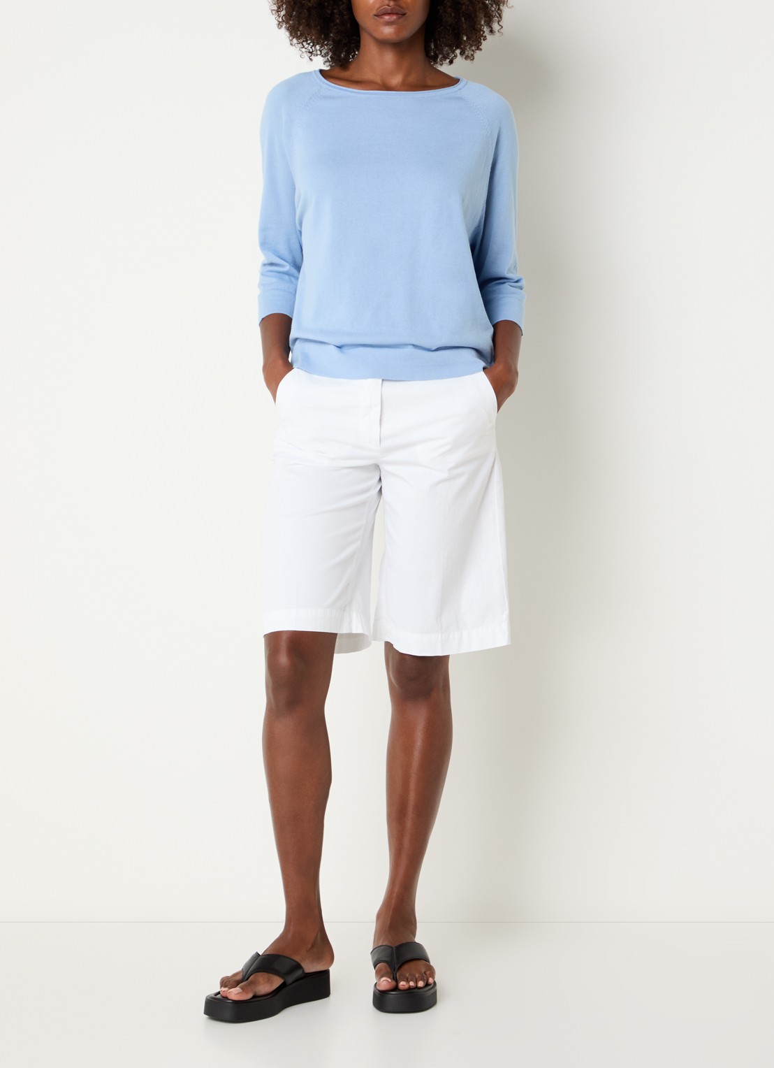River Woods Longsleeve met ronde hals - voorkant 4 staalblauw