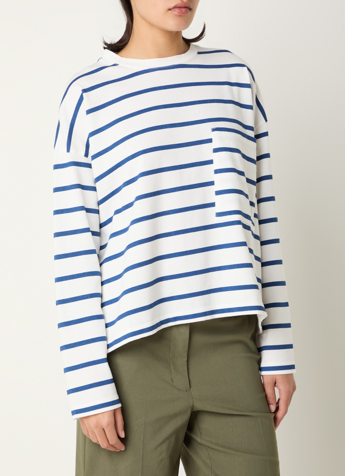 River Woods Longsleeve met streepprint - detail 4 indigo