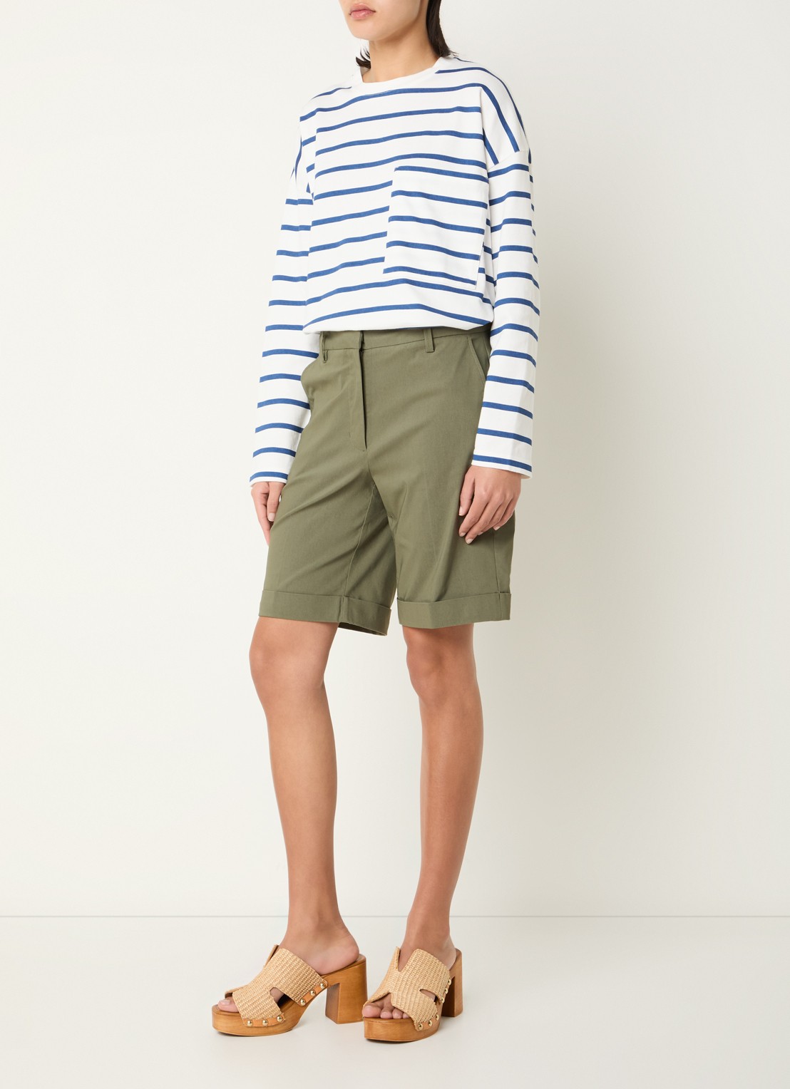River Woods Longsleeve met streepprint - voorkant 2 indigo