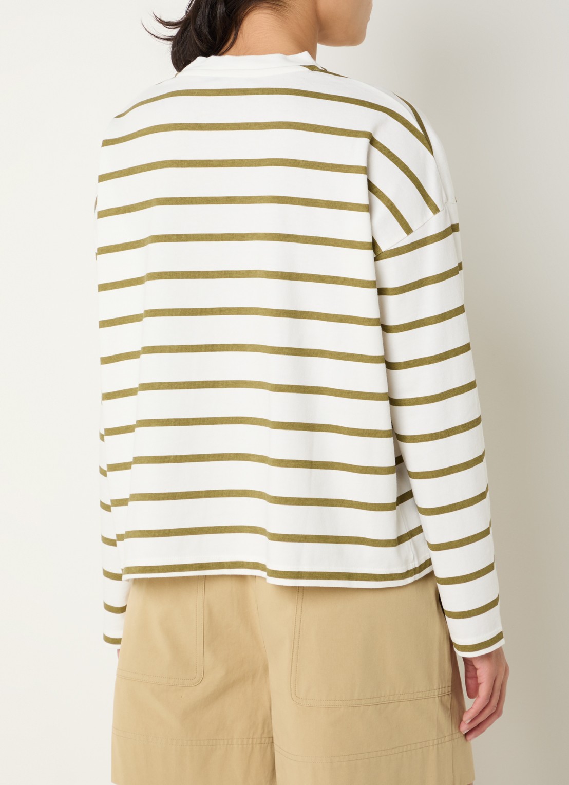 River Woods Longsleeve met streepprint - achterkant 3 mosgroen