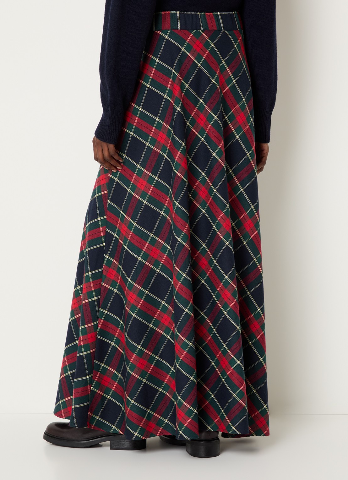 River Woods Maxi rok met ruitdessin - achterkant 2 rood