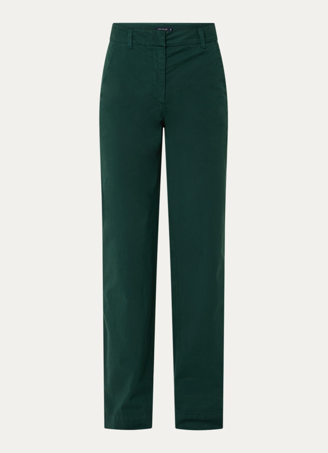 River Woods Mid waist straight fit chino met steekzakken  - voorkant groen
