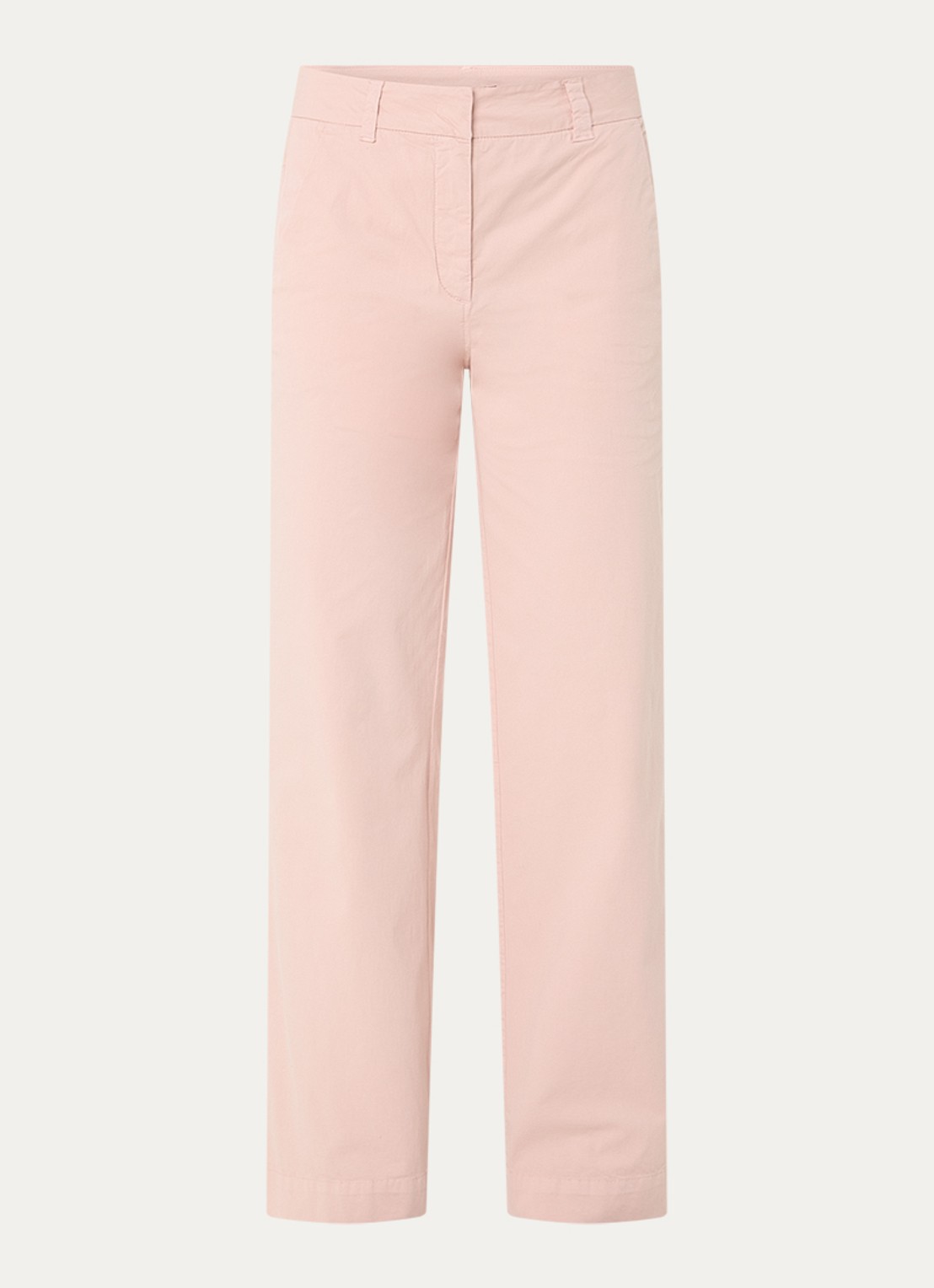 River Woods Mid waist straight fit chino met steekzakken  - voorkant 3 lichtroze