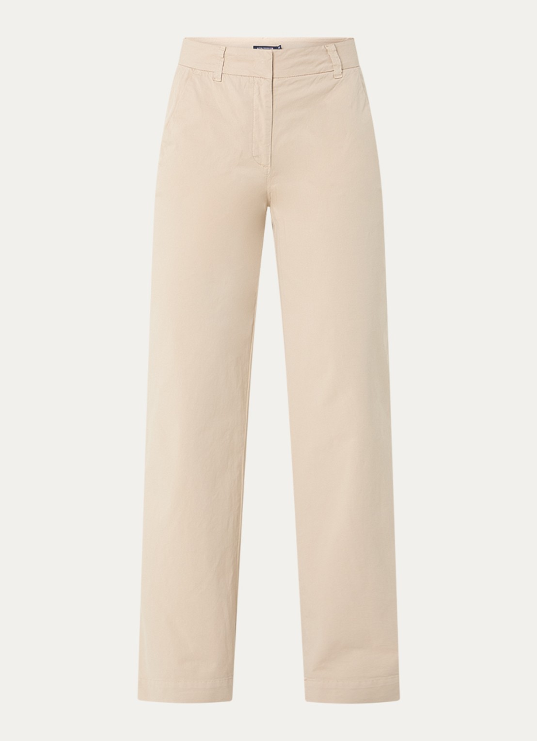 River Woods Mid waist straight fit chino met steekzakken  - voorkant zand