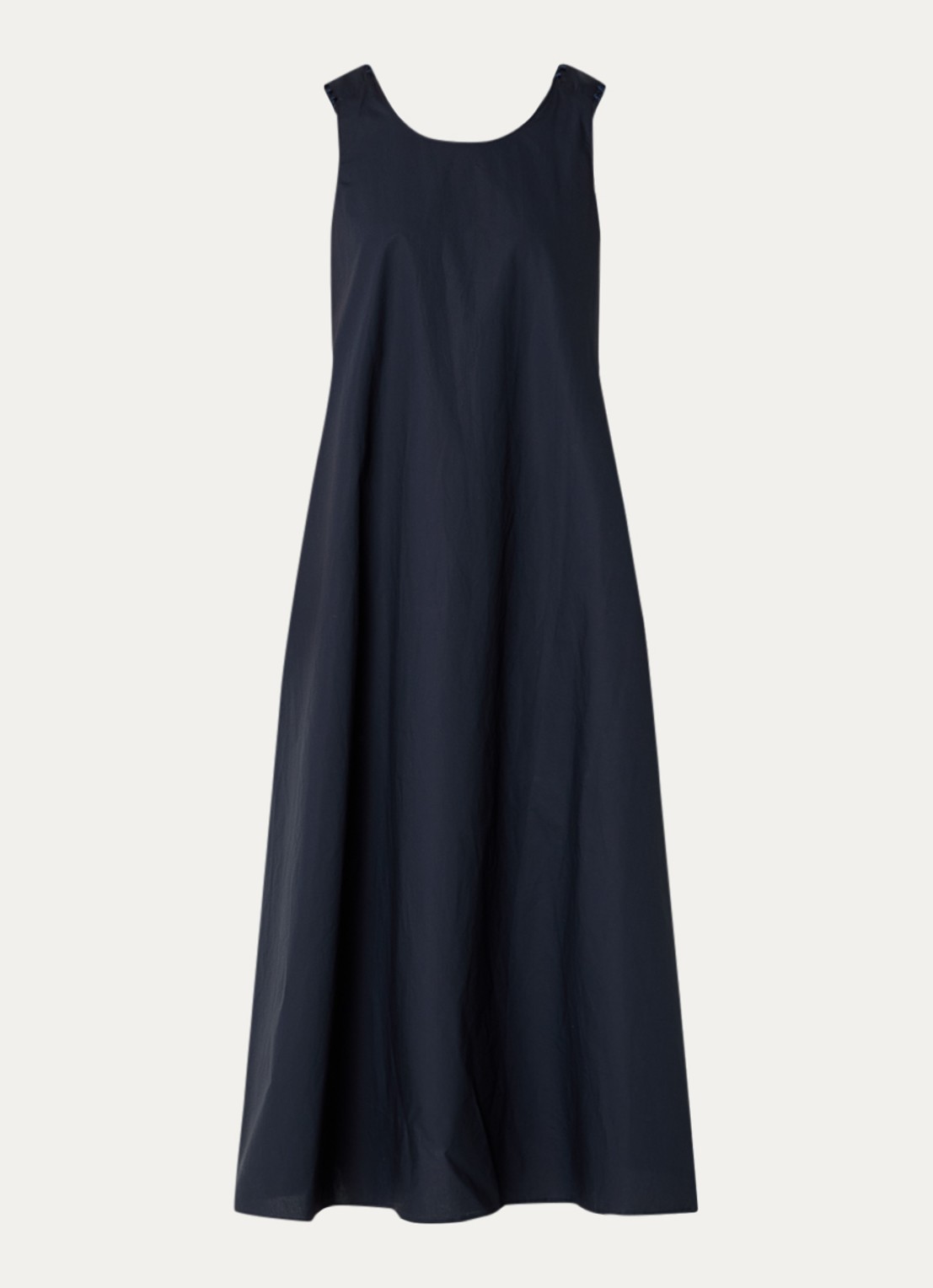 River Woods Midi A-lijn jurk met ronde hals - voorkant donkerblauw