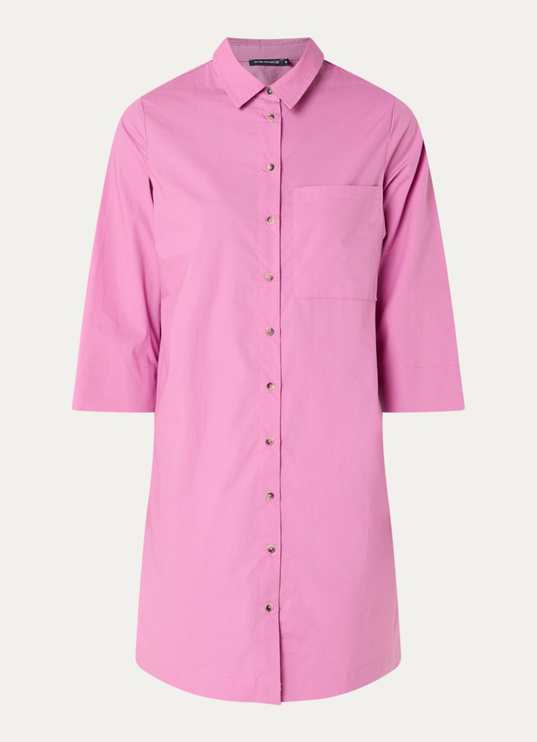 River Woods Midi blousejurk met borstzak - voorkant 2 roze