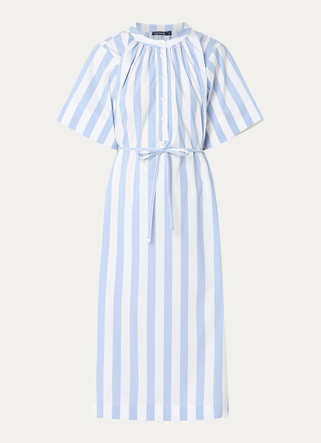 River Woods Midi jurk met streepprint - voorkant blauwgrijs