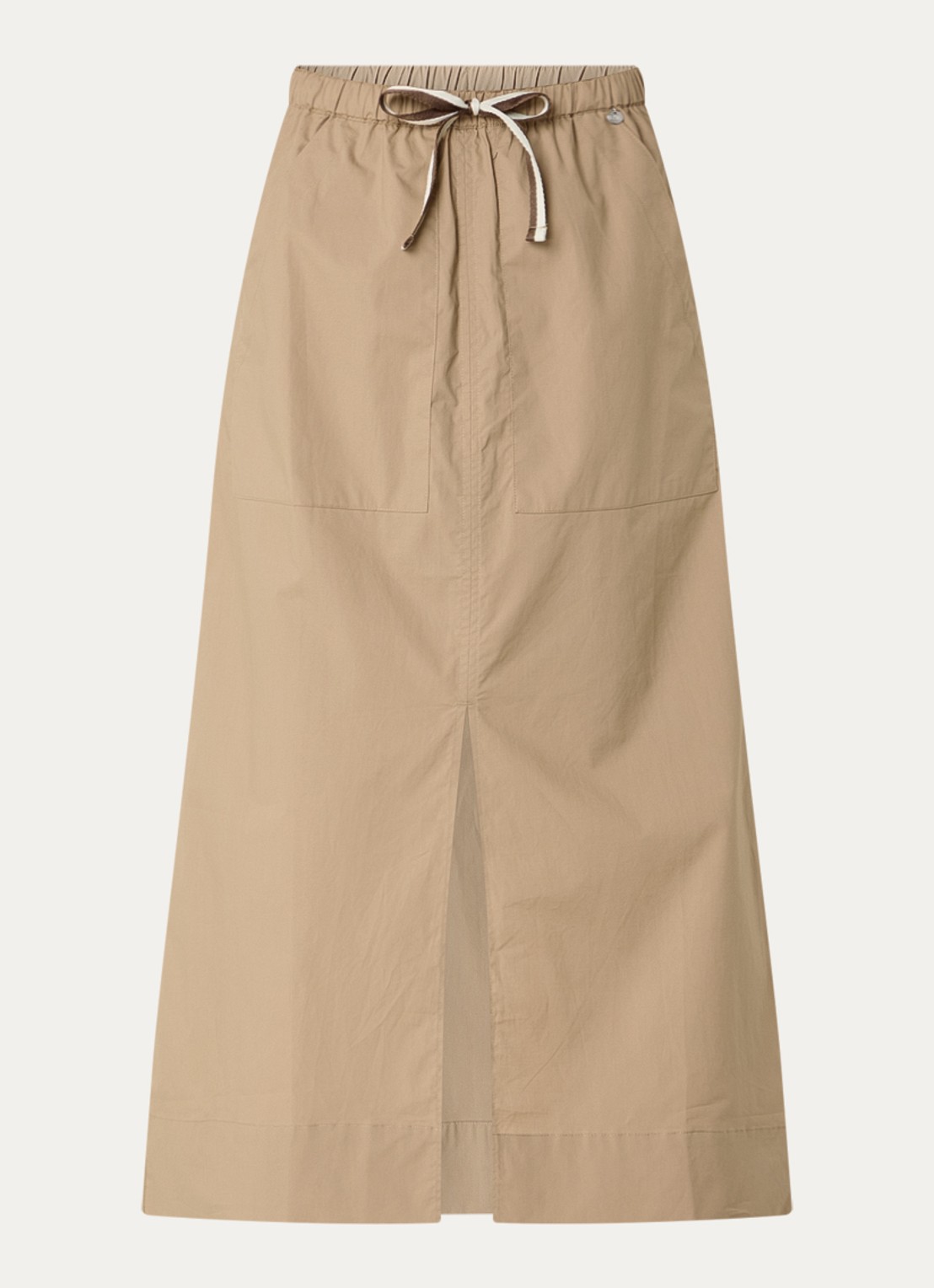 River Woods Midi rok met split - voorkant 3 camel