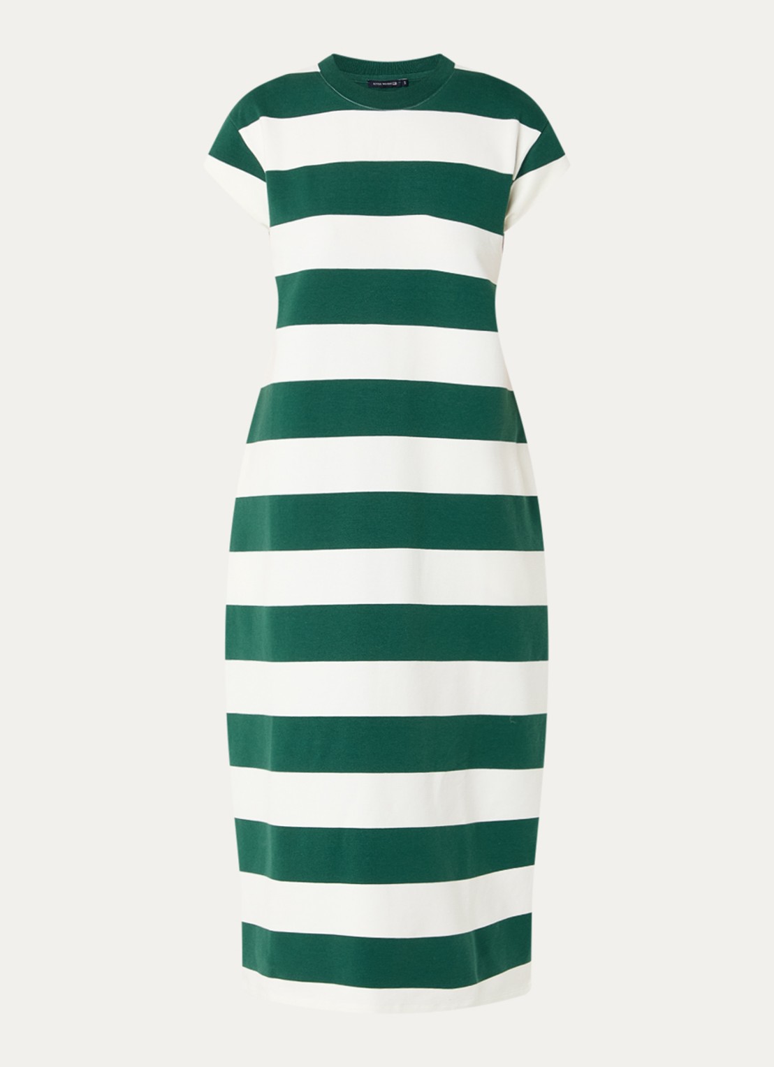River Woods Midi T-shirt jurk met streepprint - voorkant 2 groen