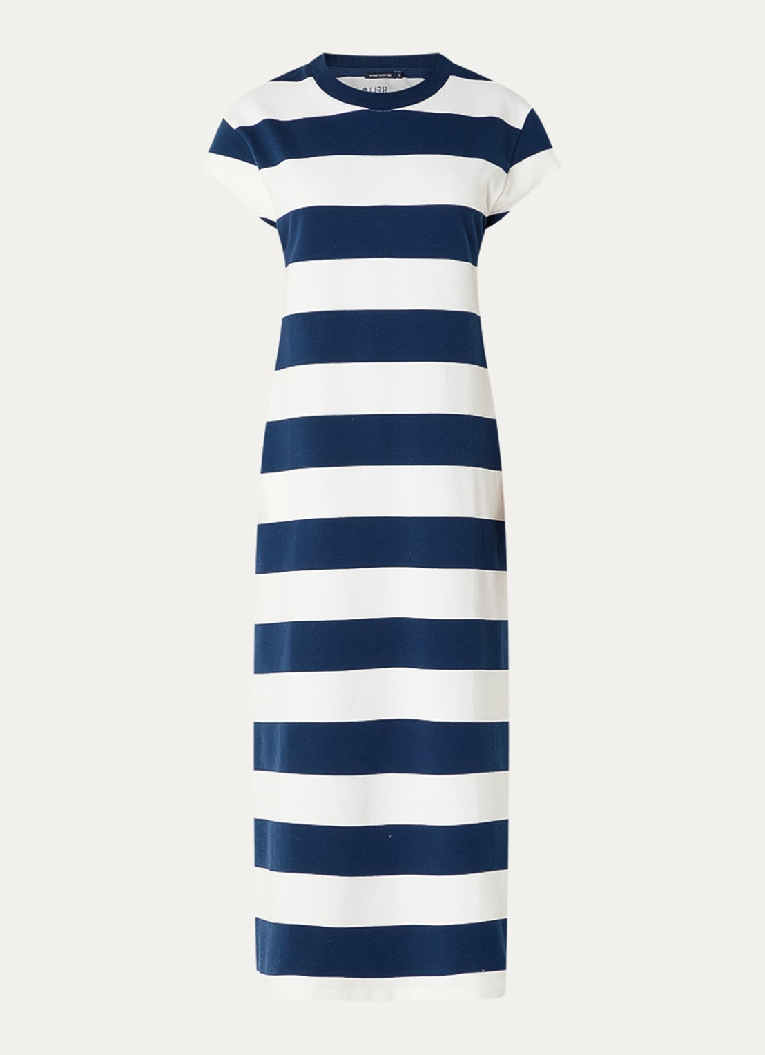River Woods Midi T-shirt jurk met streepprint - voorkant 3 rood