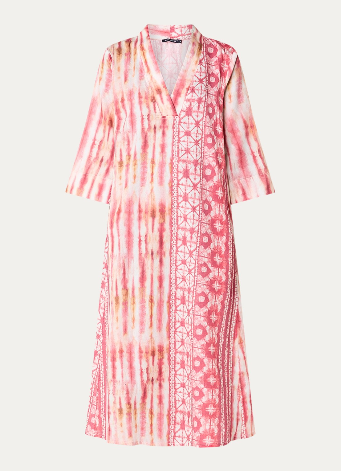 River Woods Midi tuniekjurk met steekzakken en print - voorkant 2 koraalroze