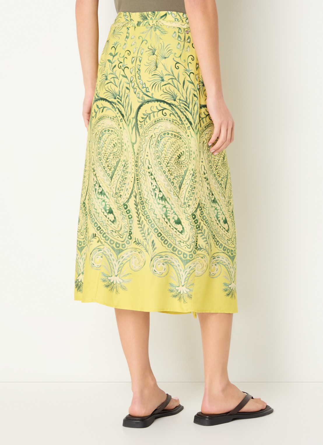 River Woods Midi wikkelrok met print - achterkant 2 geel